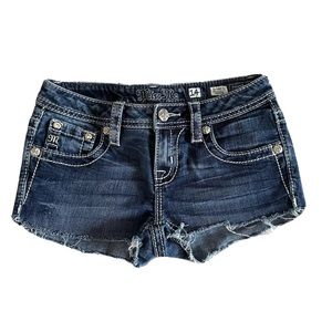 Miss Me Low Rise Dark Wash Denim Shorts Size 2